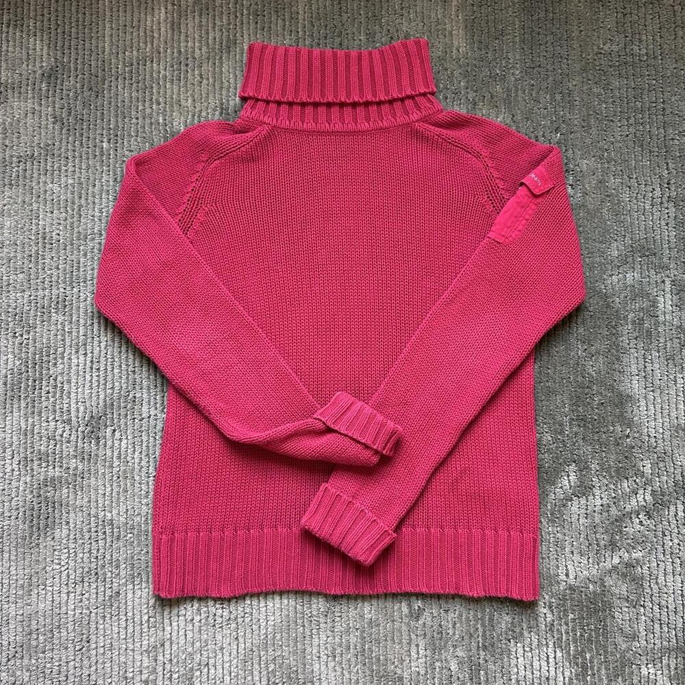 Vintage Y2K Calvin Klein Jeans Red Thick Turtleneck Sweater – Women's Size S